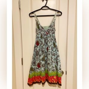 Multi Colored Baby Blue Boho Dress